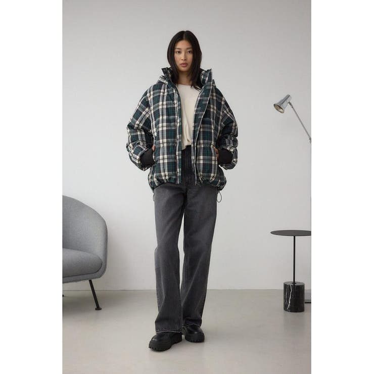 B-HEAT フード付き中綿チェックジャケット | AZUL BY MOUSSY | 詳細画像5 