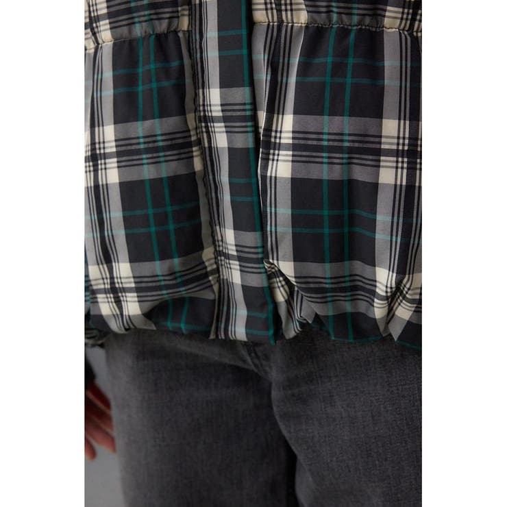 B-HEAT フード付き中綿チェックジャケット[品番：AZLW0024047]｜AZUL