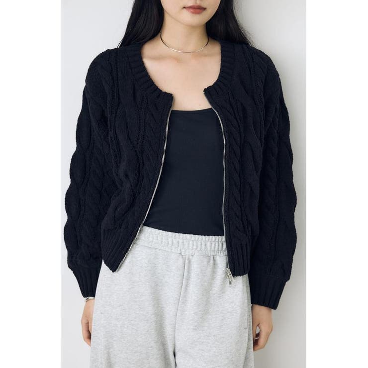 ダブルジップニットカーディガン | AZUL BY MOUSSY | 詳細画像12 