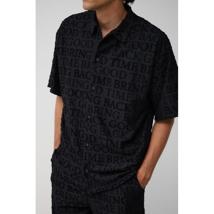 BLK | 総柄パイルジャガードシャツ | AZUL BY MOUSSY