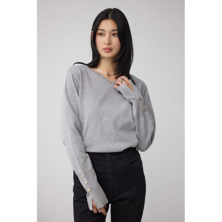 格上げ 2WAYボタンデザインニット[品番：AZLW0023789]｜AZUL BY MOUSSY 