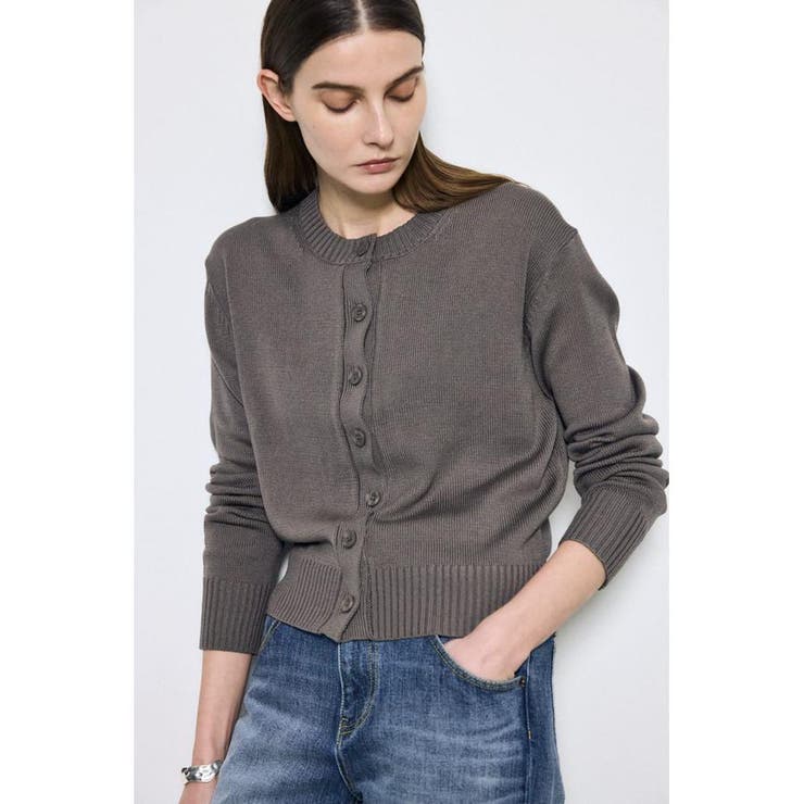 リネンタッチクルーネックニットカーディガン | AZUL BY MOUSSY | 詳細画像12 