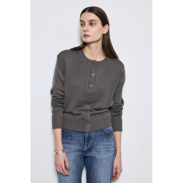 L/BLK1 | リネンタッチクルーネックニットカーディガン | AZUL BY MOUSSY