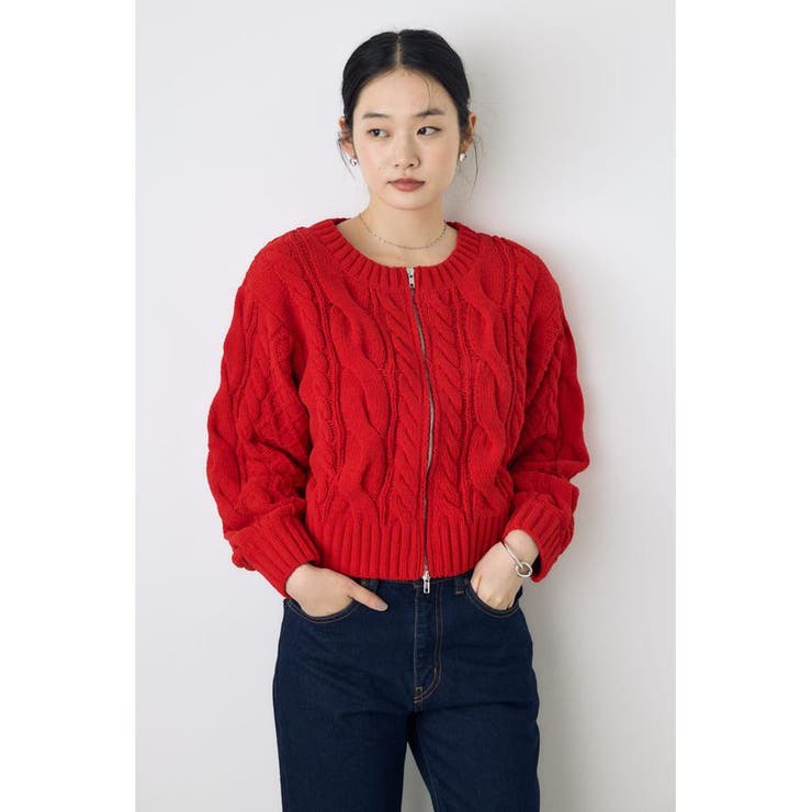 ダブルジップニットカーディガン[品番：AZLW0024846]｜AZUL BY MOUSSY