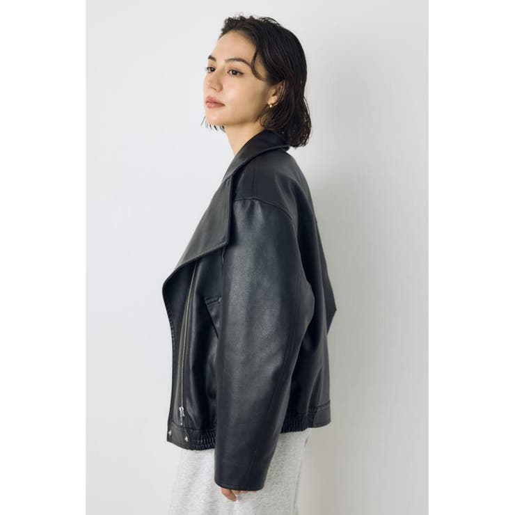 フェイクレザースタンド中綿キルティングブルゾン | AZUL BY MOUSSY | 詳細画像5 
