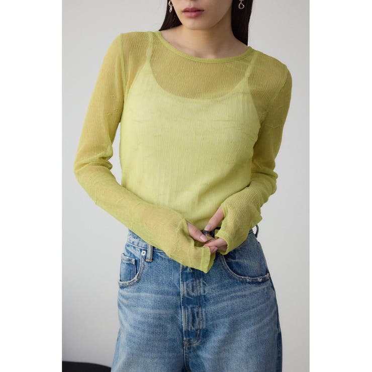 YEL | シュリンクチュールトップス | AZUL BY MOUSSY