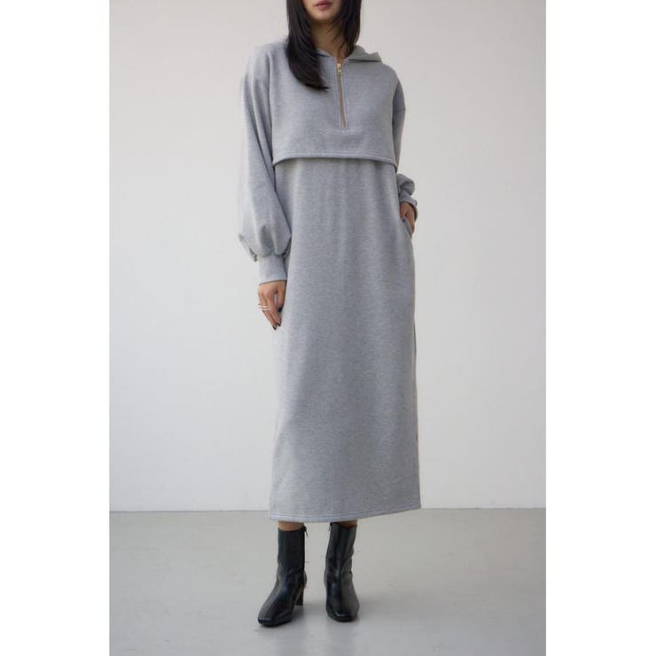 レイヤード風裏起毛フーディーワンピース | AZUL BY MOUSSY | 詳細画像15 