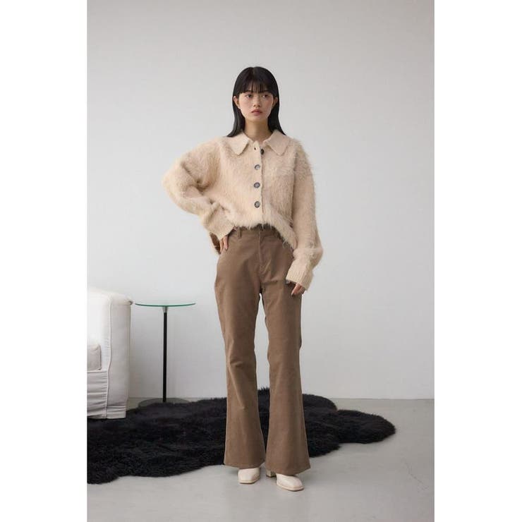 シャギー襟付きニットカーデ | AZUL BY MOUSSY | 詳細画像4 