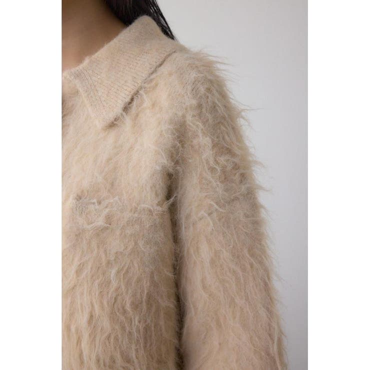 シャギー襟付きニットカーデ | AZUL BY MOUSSY | 詳細画像9 