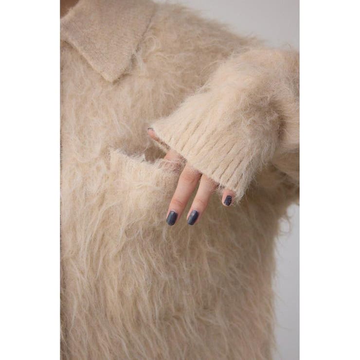 シャギー襟付きニットカーデ | AZUL BY MOUSSY | 詳細画像12 