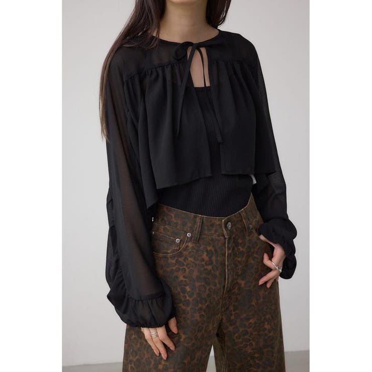 BLK | ボリュームギャザーショートボレロ | AZUL BY MOUSSY