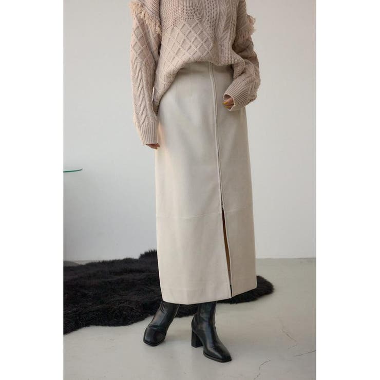 フェイクレザー/スエードジップタイトスカート | AZUL BY MOUSSY | 詳細画像2 