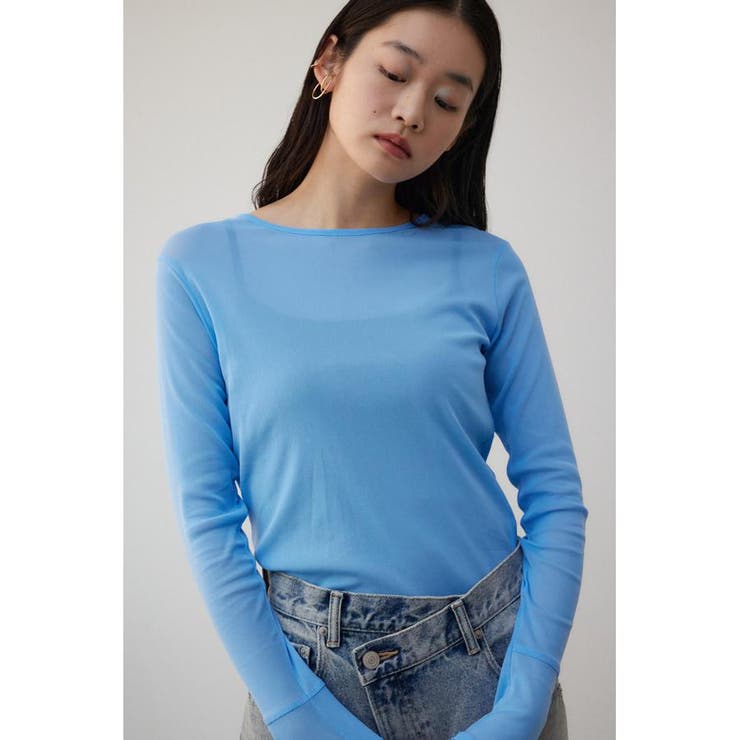 バックスリットシアーロングトップス | AZUL BY MOUSSY | 詳細画像23 