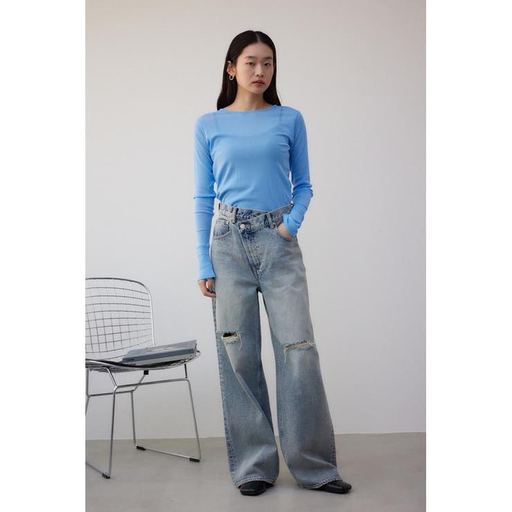 バックスリットシアーロングトップス | AZUL BY MOUSSY | 詳細画像25 