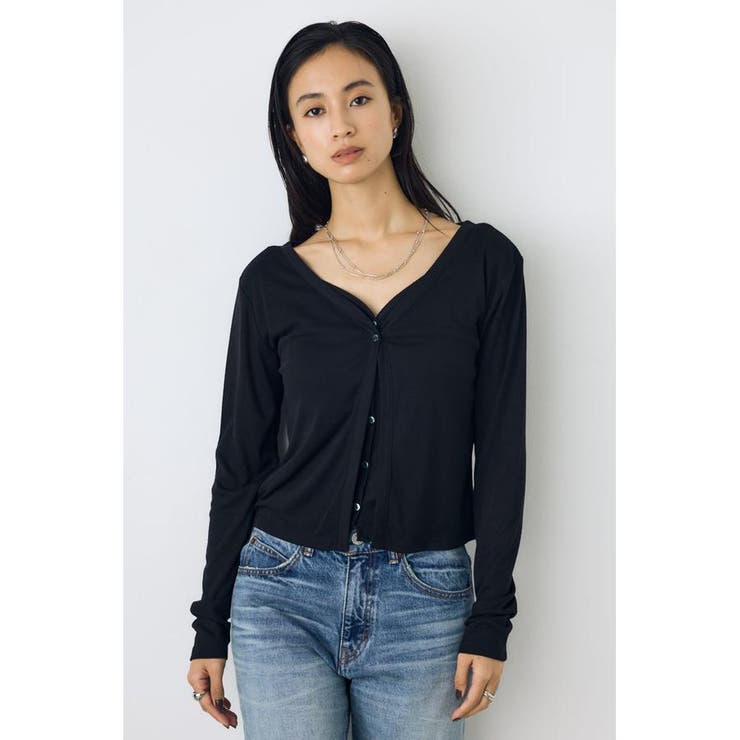 フロントギャザーレイヤードカットカーディガン | AZUL BY MOUSSY | 詳細画像21 