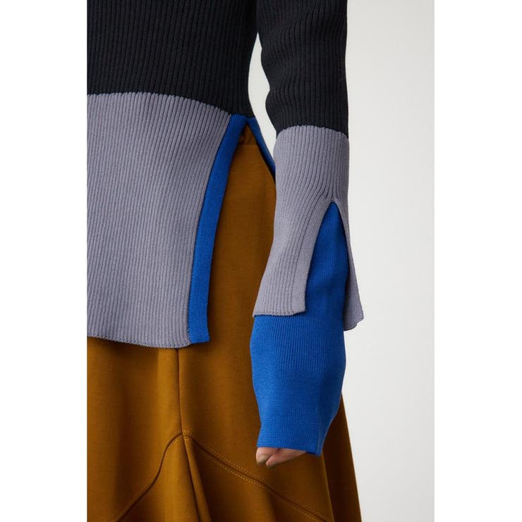 カラーブロッキングリブニット | AZUL BY MOUSSY | 詳細画像11 