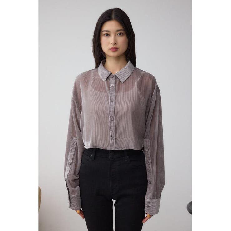 シアーコーデュロイ袖スリットボタンシャツ | AZUL BY MOUSSY | 詳細画像38 