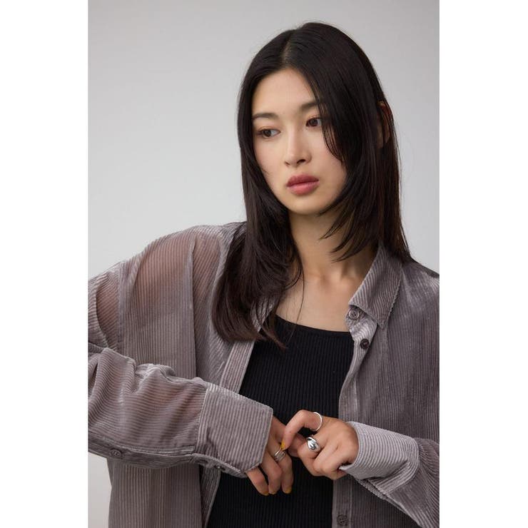 シアーコーデュロイ袖スリットボタンシャツ | AZUL BY MOUSSY | 詳細画像28 