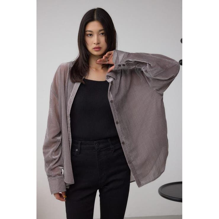 シアーコーデュロイ袖スリットボタンシャツ | AZUL BY MOUSSY | 詳細画像29 