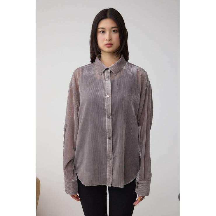シアーコーデュロイ袖スリットボタンシャツ | AZUL BY MOUSSY | 詳細画像31 