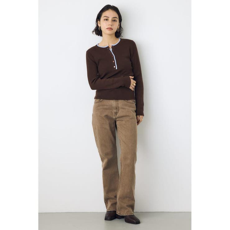 格上げ ヘンリーネックデザインニットトップス | AZUL BY MOUSSY | 詳細画像21 