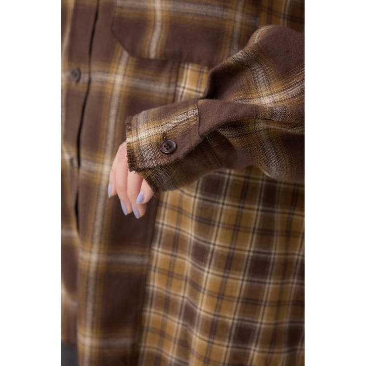 切替デザインチェックシャツ | AZUL BY MOUSSY | 詳細画像24 