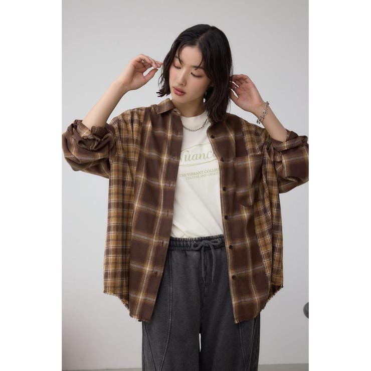 切替デザインチェックシャツ | AZUL BY MOUSSY | 詳細画像15 