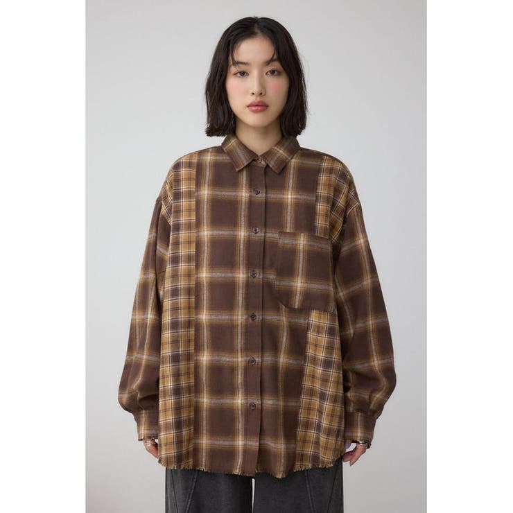 切替デザインチェックシャツ | AZUL BY MOUSSY | 詳細画像17 