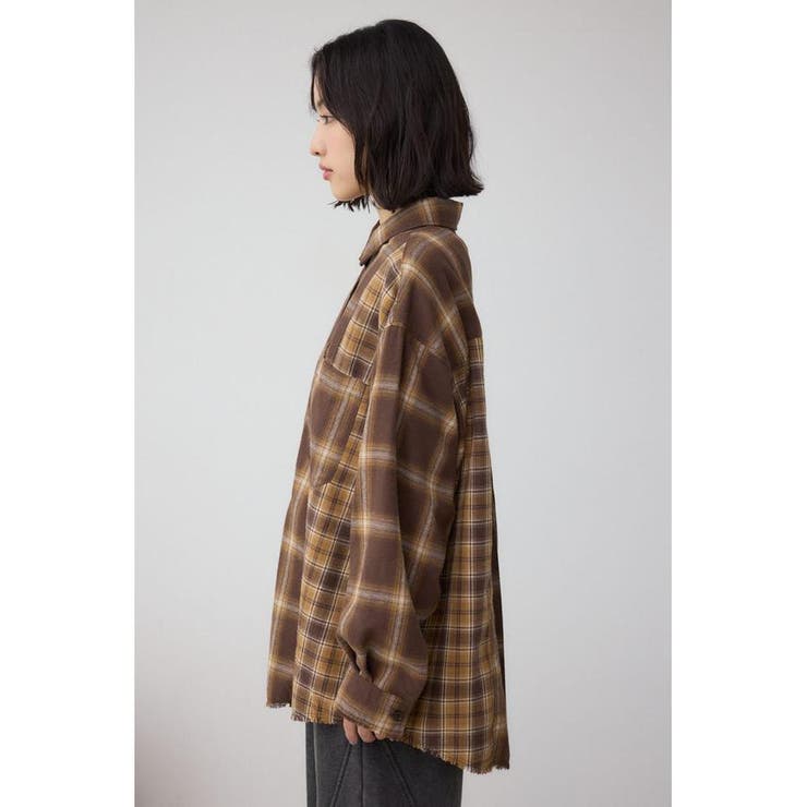 切替デザインチェックシャツ | AZUL BY MOUSSY | 詳細画像18 