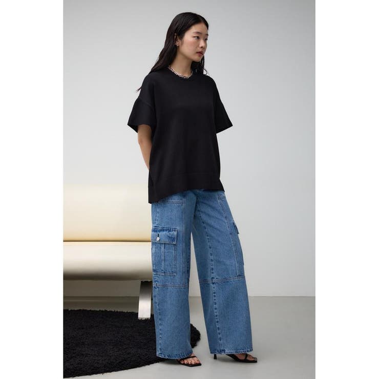 美品　グラムリップス　メタリックプリント ケミカル カーゴDENIM メタリックプリント ケミカル カーゴDENIM