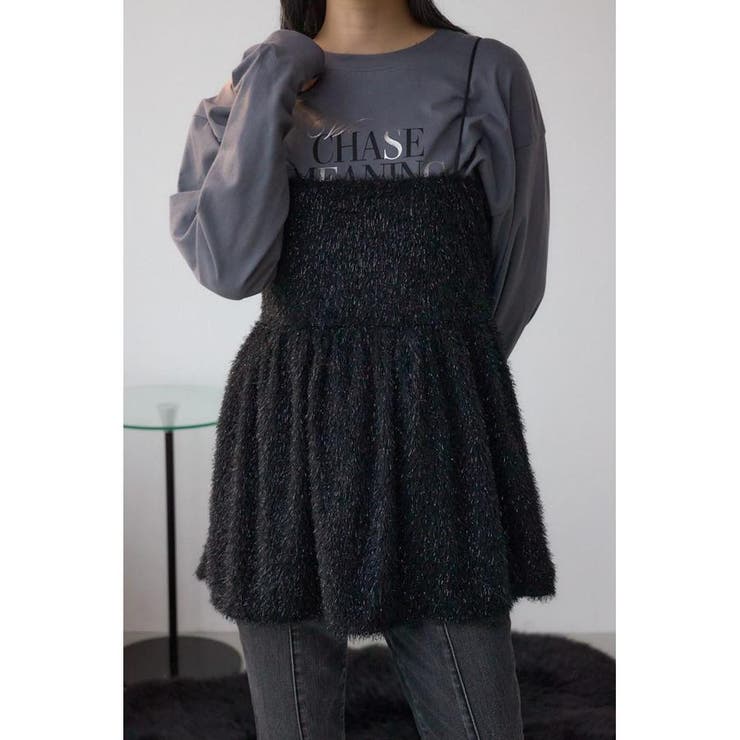 BLK | ラメシャギーカットキャミソール | AZUL BY MOUSSY