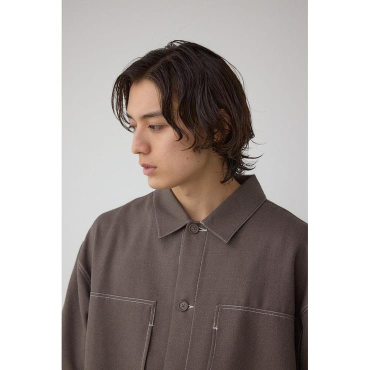 アウトステッチブッチャーシャツ | AZUL BY MOUSSY | 詳細画像13 