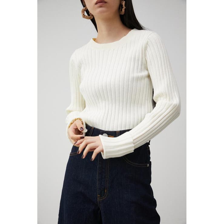 THICK RIB CREW NECK KNIT[品番：AZLW0020389]｜AZUL BY MOUSSY