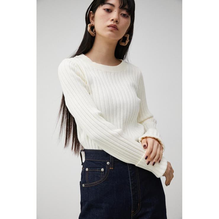 THICK RIB CREW NECK KNIT[品番：AZLW0020389]｜AZUL BY MOUSSY