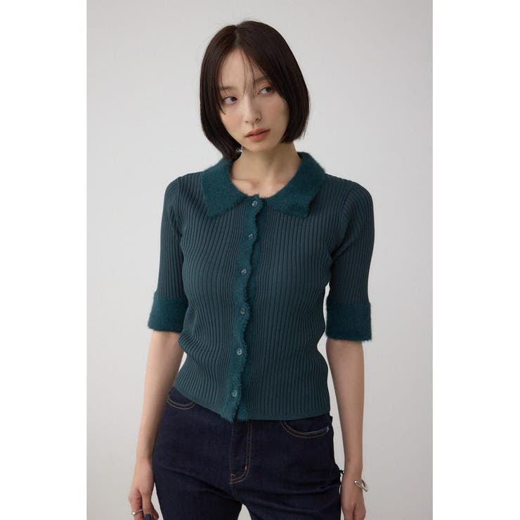 シャギーコンビポロニットトップス | AZUL BY MOUSSY | 詳細画像21 