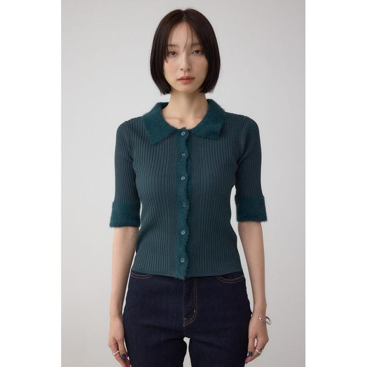 シャギーコンビポロニットトップス | AZUL BY MOUSSY | 詳細画像23 