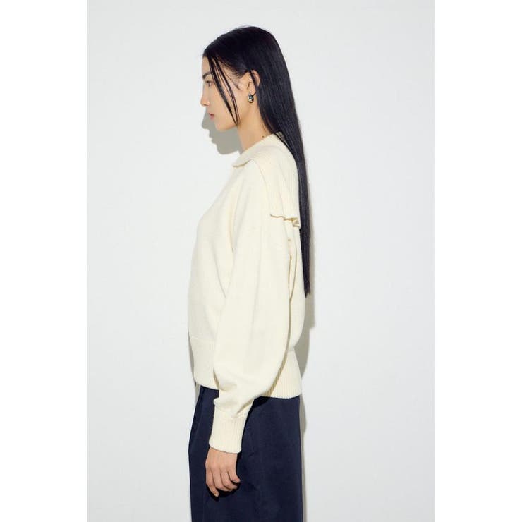 ダブルジップビッグカラーニット | AZUL BY MOUSSY | 詳細画像5 