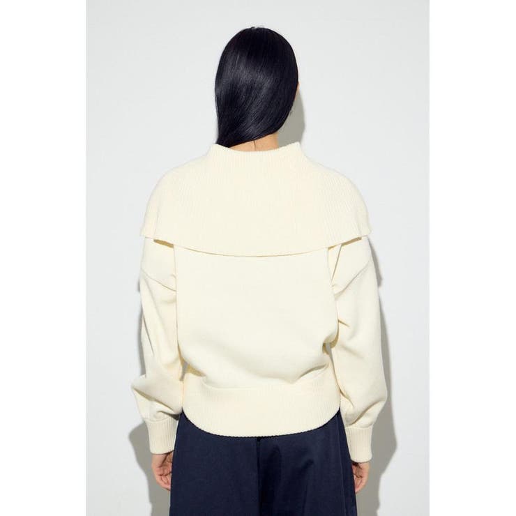 ダブルジップビッグカラーニット | AZUL BY MOUSSY | 詳細画像6 