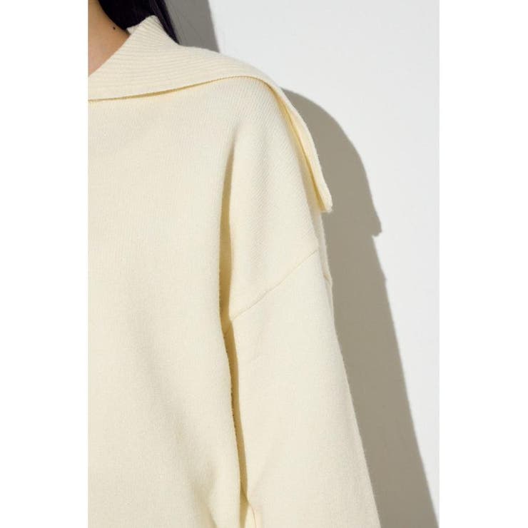 ダブルジップビッグカラーニット | AZUL BY MOUSSY | 詳細画像8 