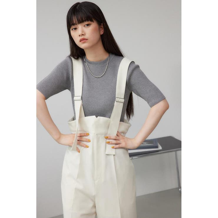 リネンライクワイドハイウエストサロペット | AZUL BY MOUSSY | 詳細画像2 