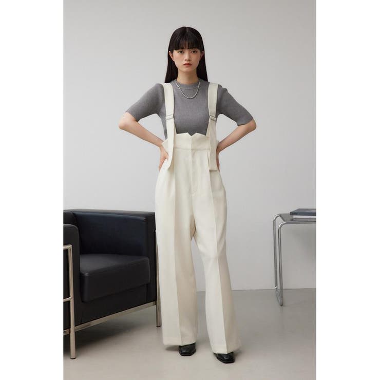 リネンライクワイドハイウエストサロペット | AZUL BY MOUSSY | 詳細画像4 