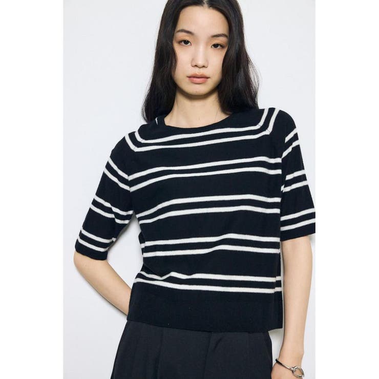 カシミヤミックスハーフスリーブニット | AZUL BY MOUSSY | 詳細画像20 