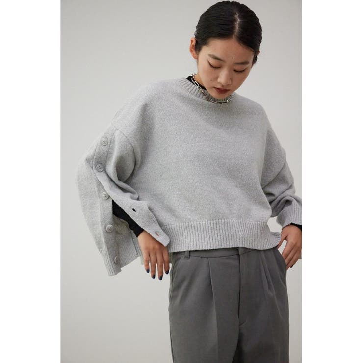 ボタンスリーブクロップドニットトップス | AZUL BY MOUSSY | 詳細画像22 