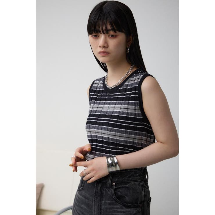 マルチボーダーノースリーブニット | AZUL BY MOUSSY | 詳細画像11 