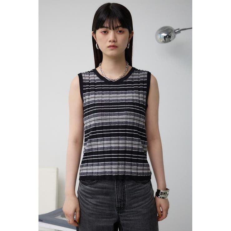 マルチボーダーノースリーブニット | AZUL BY MOUSSY | 詳細画像14 