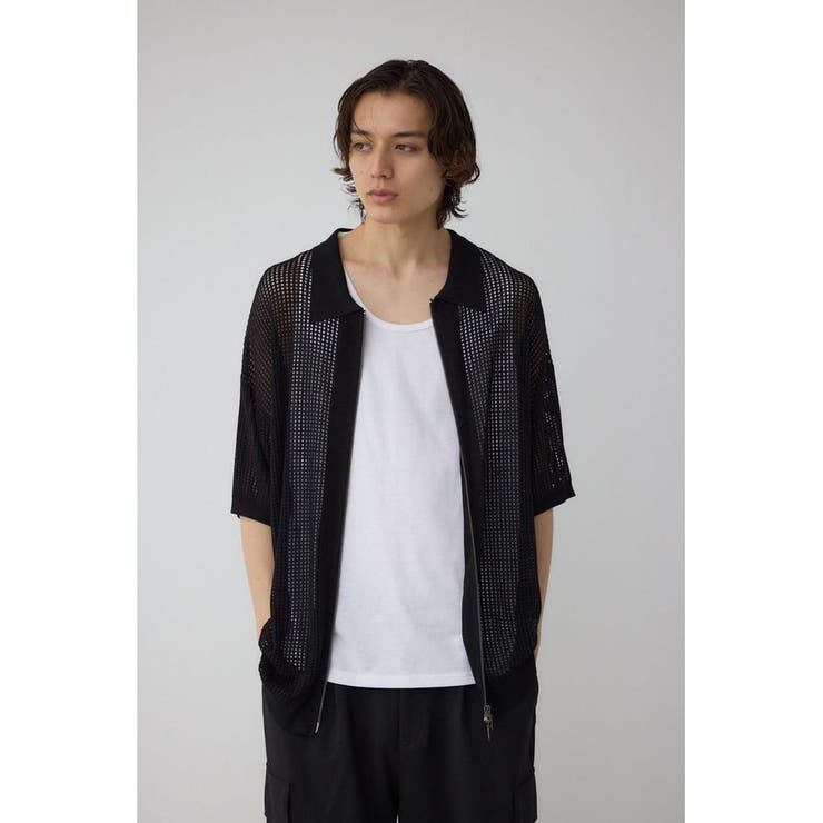 ポロ襟ジップニットトップス | AZUL BY MOUSSY | 詳細画像14 