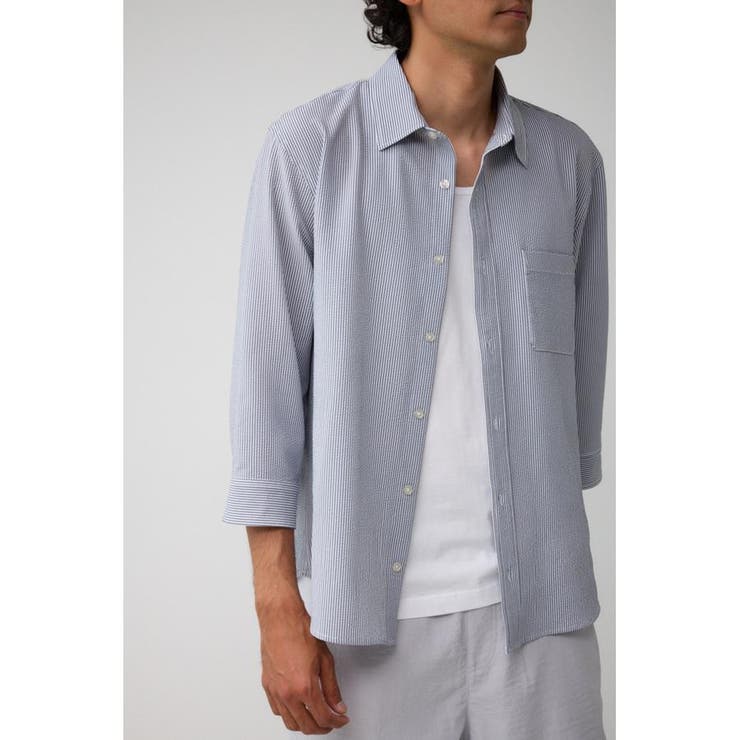 柄GRY5 | シアサッカー7分袖シャツ | AZUL BY MOUSSY