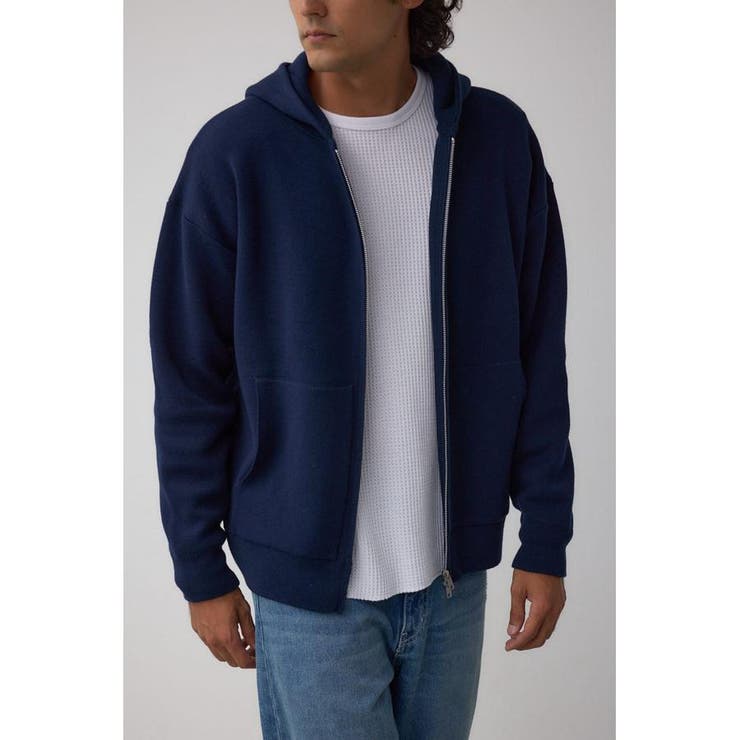 D/NVY3 | ニットジップアップパーカー | AZUL BY MOUSSY