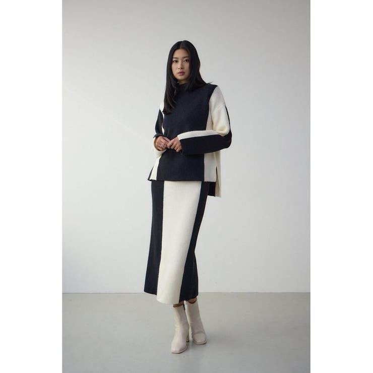 バイカラーハイネックニットトップス | AZUL BY MOUSSY | 詳細画像3 
