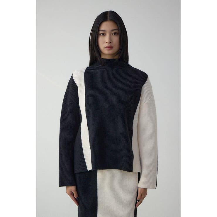 バイカラーハイネックニットトップス | AZUL BY MOUSSY | 詳細画像4 